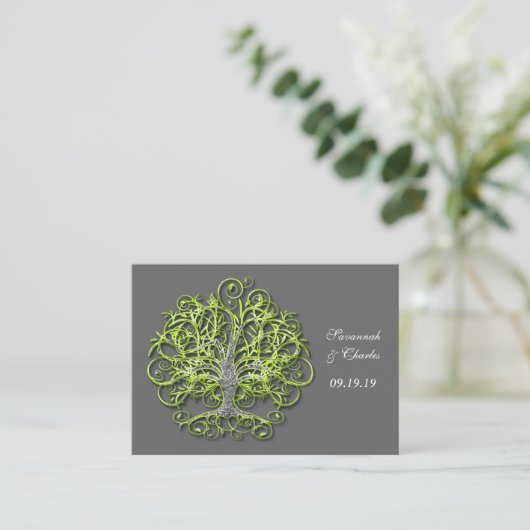 Carte Conseil Lime Elegant Rustic Luxe Mariage Tree (Debout devant)