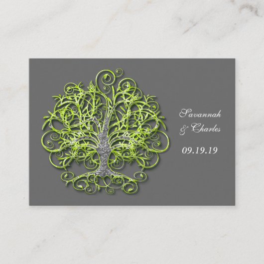 Carte Conseil Lime Elegant Rustic Luxe Mariage Tree (Devant)