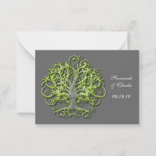 Carte Conseil Lime Elegant Rustic Luxe Mariage Tree