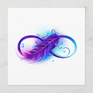 Carte Conseil L'infini avec plume violette