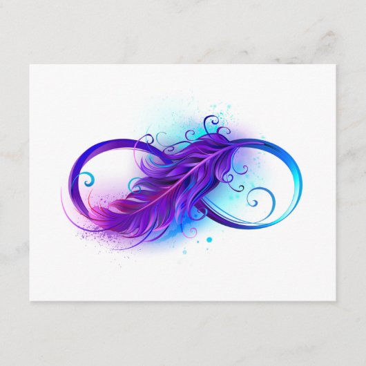 Carte Conseil L'infini avec plume violette (Devant)