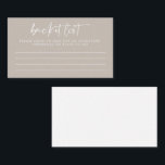 Carte Conseil Liste des segments de Mariage de script de type mo<br><div class="desc">Carte de conseil de liste de Mariage de script Taupe moderne</div>