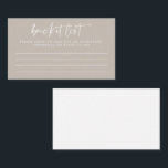 Carte Conseil Liste des segments de Mariage de script de type mo<br><div class="desc">Carte de conseil de liste de Mariage de script Taupe moderne</div>