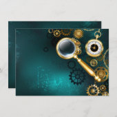 Carte Conseil Loupe en style Steampunk (Devant / Derrière)