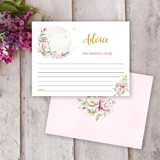 Carte Conseil Lune Fleurie Rose