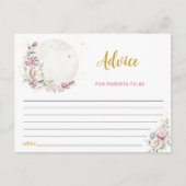Carte Conseil Lune Fleurie Rose (Devant)