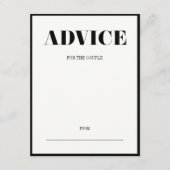 Carte Conseil M. et Mme Modern Bold Mariage Advice Card (Devant)