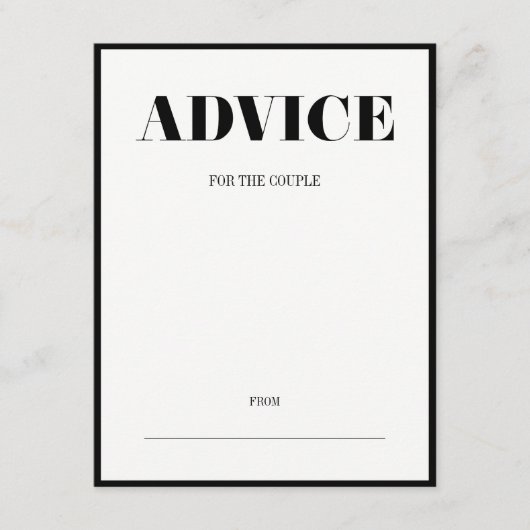Carte Conseil M. et Mme Modern Bold Mariage Advice Card (Devant)