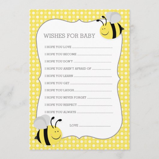 Carte Conseil Maman to Bee Baby shower veut pour bébé (Devant)
