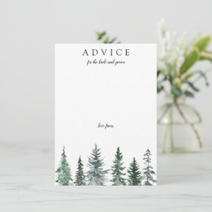 Carte Conseil Mariage à l'aquarelle en forêt hivernale