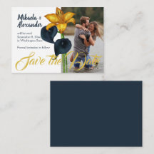Mariage bleu et or de la Marine Économisez à la da