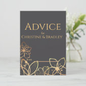 Carte Conseil Mariage charbon et or (Debout devant)