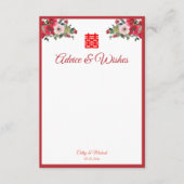Carte Conseil Mariage chinois couleur rose rouge (Devant)