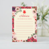 Carte Conseil Mariage chinois rouge jardin fleuri double bonheur (Debout devant)