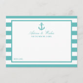 Carte Conseil Mariage d'Ancre de bande turquoise marine (Devant)