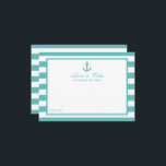 Carte Conseil Mariage d'Ancre de bande turquoise marine<br><div class="desc">Célébrez avec style avec ces cartes de conseils nautiques d'ancre. Le design simple et élégant permettra à vos invités d'écrire une note de conseil à garder et à lire dans les années à venir. Le libellé est facile à personnaliser, de sorte que ces cartes peuvent rapidement être transformées en cartes...</div>