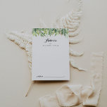 Carte Conseil Mariage de calligraphie de feuillage végétal<br><div class="desc">Cette carte de conseil mariage de calligraphie végétale est parfaite pour un mariage simple. Cette belle aquarelle présente un feuillage vert botanique. Ces cartes sont parfaites pour un mariage, une douche nuptiale, un baby shower, une fête de remise de diplômes et plus encore. Personnalisez les cartes avec les noms de...</div>