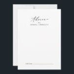 Carte Conseil Mariage de calligraphie noir délicat<br><div class="desc">Cette délicate carte de conseil mariage en calligraphie noire est parfaite pour un mariage moderne et peut être utilisée pour n'importe quel événement. Le design minimaliste romantique présente une belle et élégante typographie noire sur un arrière - plan blanc au look épuré et sobre. Ces cartes de conseil peuvent être...</div>