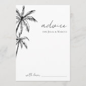 Carte Conseil Mariage de Destination avec Palmier Dessiné à la M (Devant)