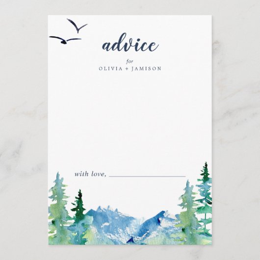 Carte Conseil Mariage de destination des Rocheuses (Devant)