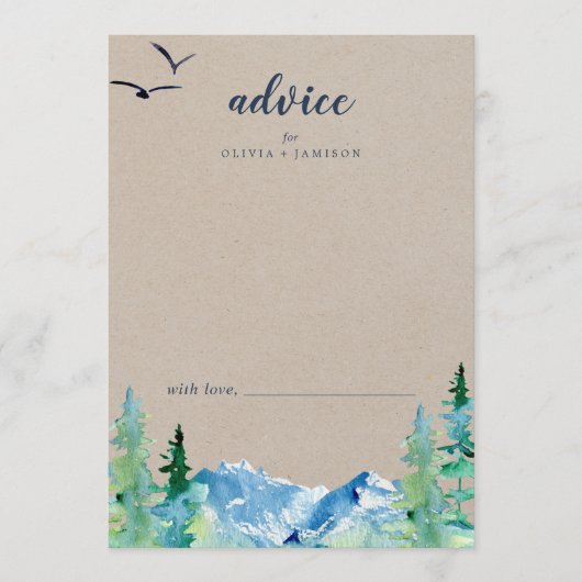 Carte Conseil Mariage de destination Kraft Rocky Mountain (Devant)