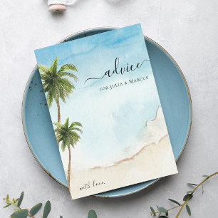 Carte Conseil Mariage de destination tropical sous les palmiers