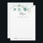 Carte Conseil Mariage de feuillage Eucalyptus vert d'été<br><div class="desc">Cette carte de conseil mariage de feuillage d'eucalyptus vert d'été est parfaite pour un mariage simple. Le design présente de magnifiques feuilles d'eucalyptus verts peints à la main, inspirant le charme naturel. Ces cartes sont parfaites pour un mariage, une douche nuptiale, un baby shower, une fête de remise de diplômes...</div>