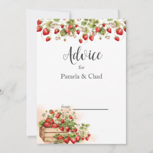 Carte Conseil Mariage de fraises d'aquarelle