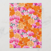 Carte Conseil Mariage de jardin d'été vibrant rose et orange (Dos)