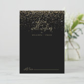 Carte Conseil Mariage de script Gold Confetti (Debout devant)