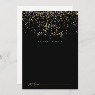 Carte Conseil Mariage de script Gold Confetti