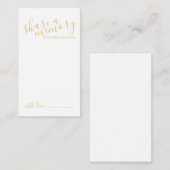 Carte Conseil mariage de script Gold Modern (Devant / Derrière)