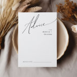Carte Conseil Mariage de script minimaliste Whimsical<br><div class="desc">Cette carte de conseil minimaliste pour mariage de script est parfaite pour votre mariage boho classique simple noir et blanc minimaliste moderne. Le design se compose de calligraphie élégante, délicate et romantique écrite à la main et de typographie chic et formelle. Le look se marie bien avec n'importe quelle saison...</div>