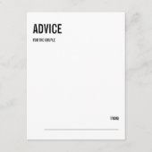 Carte conseil Mariage de typographie simple et min (Devant)