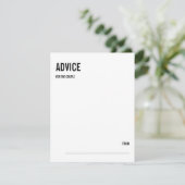 Carte conseil Mariage de typographie simple et min (Debout devant)