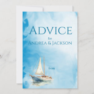 Carte Conseil Mariage de voilier Watercolor