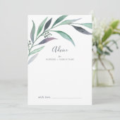 Carte Conseil Mariage d'eucalyptus pourpre et vert (Debout devant)