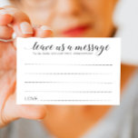 Carte Conseil Mariage Élégant Laissez-Nous Un Message Conseils C<br><div class="desc">Ces charmantes cartes de conseil "laissez-nous un message" de mariage seront un complément parfait à la table du livre d'or. Vous aurez tous les invités à discuter de leur meilleur conseil pour les jeunes mariés. Ces cartes contiennent les mots "laissez-nous un message à lire à l'occasion de notre premier anniversaire"...</div>
