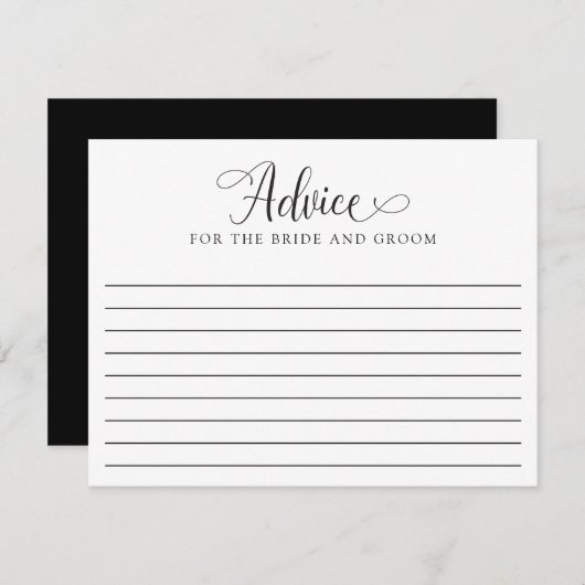 Carte conseil Mariage élégant Script minimal moder (Devant / Derrière)
