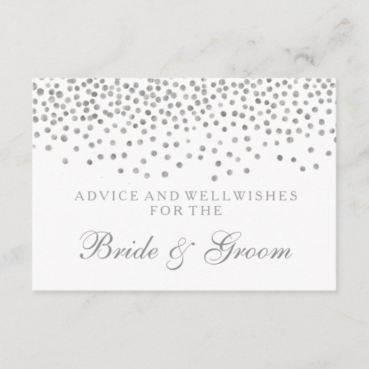 Carte conseil mariage Elegant Silver Confetti (Devant)