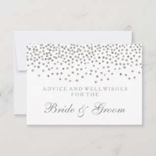 Carte conseil mariage Elegant Silver Confetti