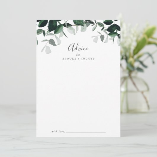 Carte Conseil Mariage Emerald Greenery (Debout devant)