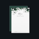 Carte Conseil Mariage Emerald Greenery<br><div class="desc">Cette carte de conseil mariage émeraude est parfaite pour un mariage boho et peut être utilisée pour tout événement. Le design élégant et rustique présente des feuilles d'aquarelle vert foncé moody et des eucalyptus aux tons bohèmes modernes. Ces cartes de conseil peuvent être utilisées comme alternative de livre d'or pour...</div>