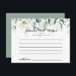 Carte conseil Mariage Eucalyptus couleur Aquarelle<br><div class="desc">Cette carte de conseil mariage de verdure à l'eucalyptus aquarelle est parfaite pour un mariage rustique. Le design. Cette conception artistique présente un feuillage vert d'eucalyptus dessiné à la main, aquarelle, inspirant la beauté naturelle. Personnalisez les cartes avec les noms de la mariée et du marié, des parents à devenir...</div>