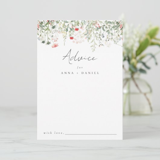 Carte Conseil Mariage fleur sauvage (Debout devant)