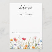 Carte Conseil Mariage Fleur sauvage aquarelle (Devant)