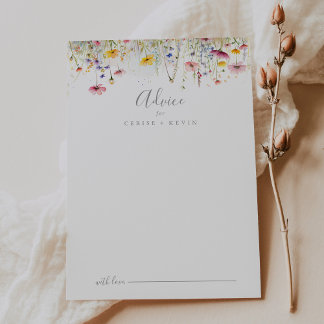 Carte Conseil Mariage Fleur sauvage coloré Meadow