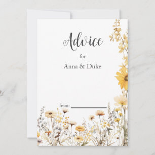 Carte Conseil Mariage Fleur sauvage jaune