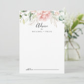 Carte Conseil Mariage floral de feuillage vert or (Debout devant)