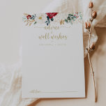 Carte Conseil Mariage Floral Or Classique<br><div class="desc">Cette carte de conseil aux mariages floraux d'or classique est parfaite pour un mariage rustique. Le design se compose de fleurs blanches, bordeaux et dorées et de baies au feuillage vert disposées en bouquets élégants. Ces cartes sont parfaites pour un mariage, une douche nuptiale, un baby shower, une fête de...</div>